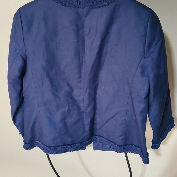 Talbots Linen Blend Dark Navy Sz. 6 Jacket - Picture 7 of 11
